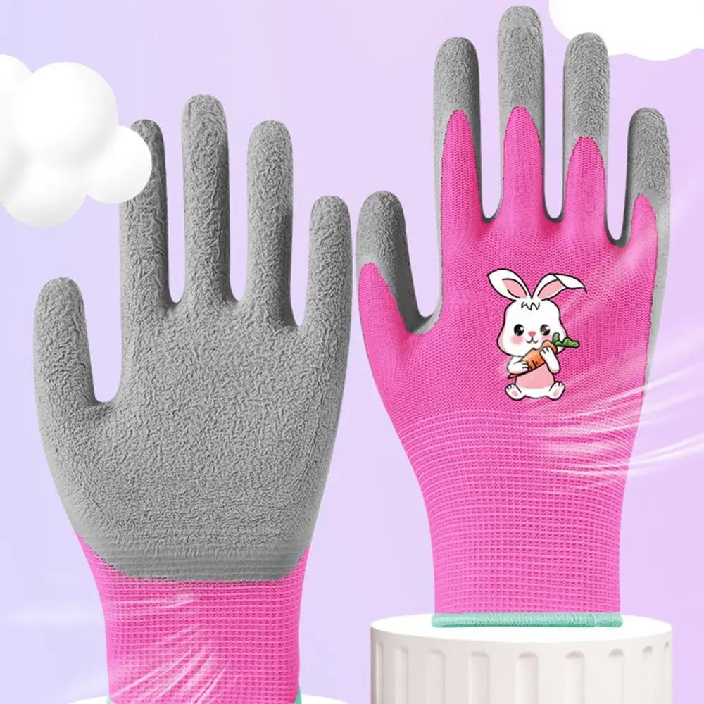 Waterproof Kid Gardening Gloves Breathable Safety Garden Work Gloves Non-Slip Animal Pattern Children Protective Glove Yard