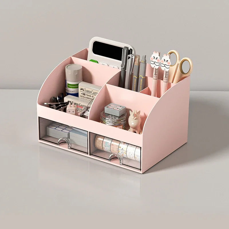 Office Desktop Storage Box Organizer Transparent Small Drawer Storage Cabinet Student Desk Stationery Sundries Organizer Boxes