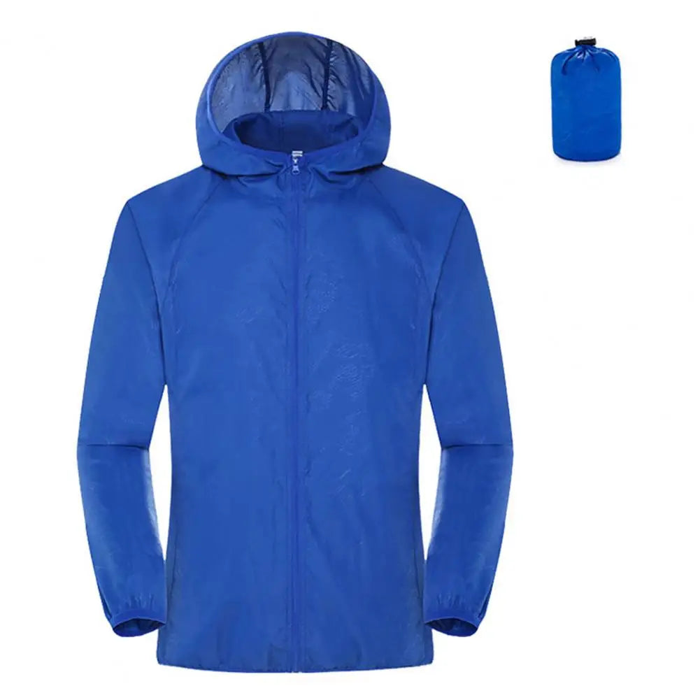 Sun Skin Coats Ultra Light Portable Foldable Hooded Windbreaker Jacket Unisex Anti UV Waterproof Camping Rain Jacket
