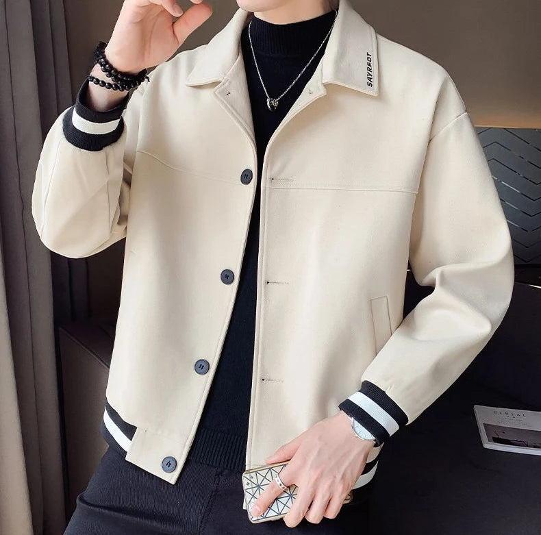Men's Jackets Spring Autumn Short Slim Fit Male Wool & Blends Coats Cheap Clothes Offer Stylish Vintage Clothing Fashion