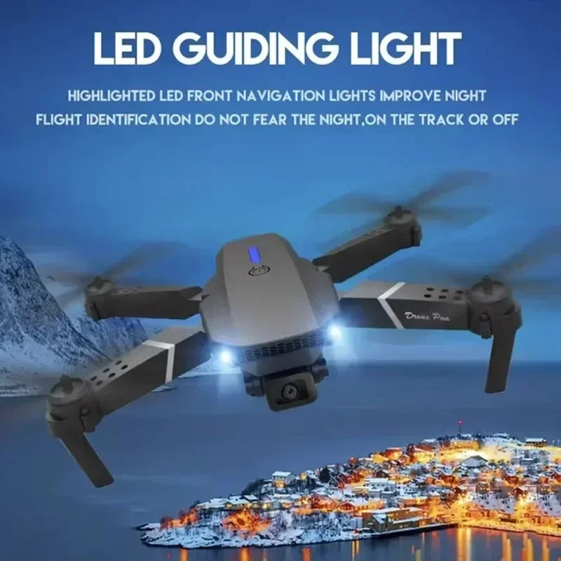 E88Pro RC Drone 4K Professinal With 3 Battery 1080P Wide Angle HD Camera Foldable Helicopter WIFI FPV Height Hold Gift Toy