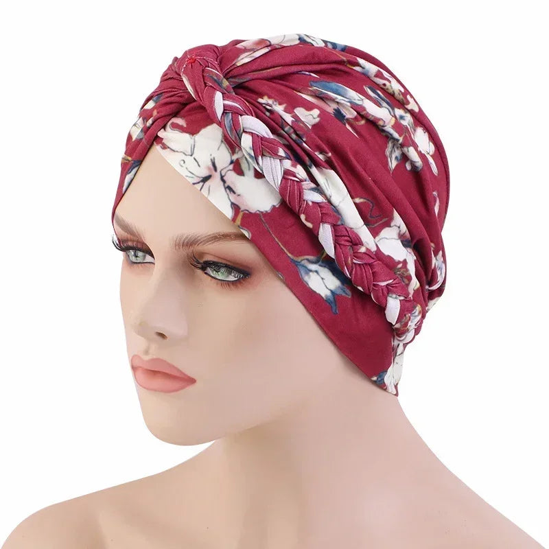 Sombrero turbante indio nuevo con nudo y lazo para mujer, hijab musulmán, pañuelo africano para la cabeza, gorro, gorro para pérdida de cabello, gorro de quimioterapia, pañuelos para la cabeza