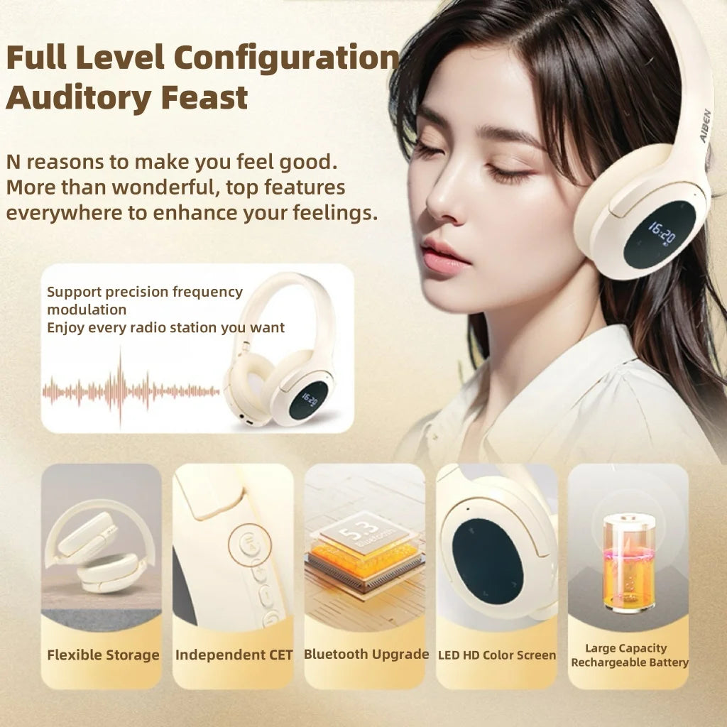 Bluetooth-hodesett med FM-radio
