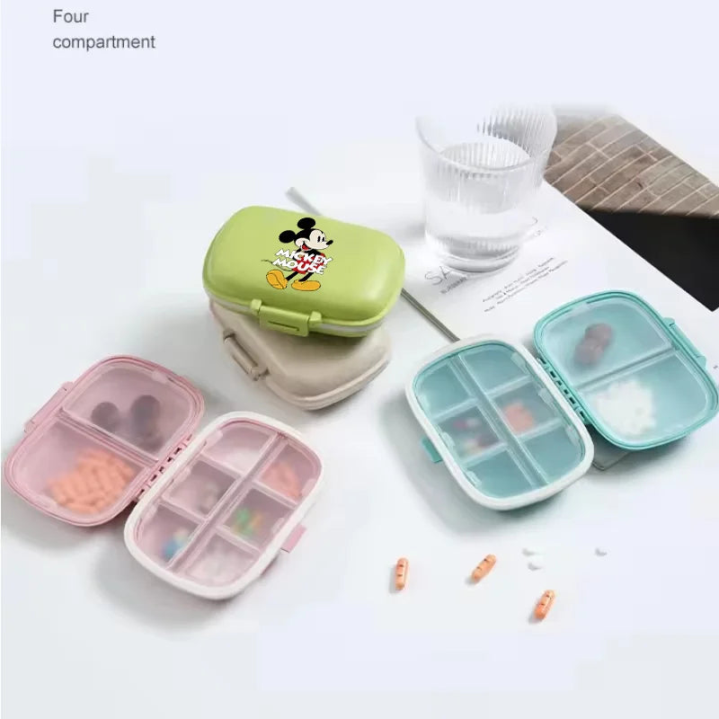 Disney Mickey Mouse Candy Box Cartoon Crystal Stickers Medicine Organiser Boys Girls Portable Kawaii Boxes Child Birthday Gift