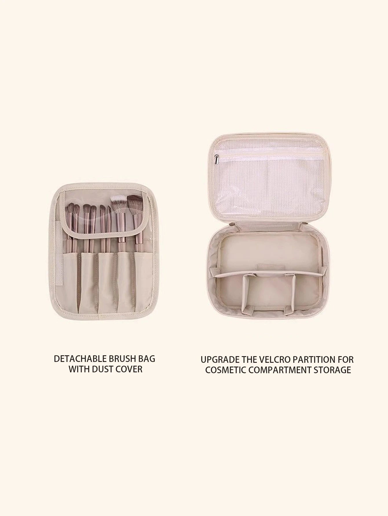 New PU leather makeup bag with large capacity, portable, and high-end outdoor feel, layered and multi-layer waterproof makeup ca