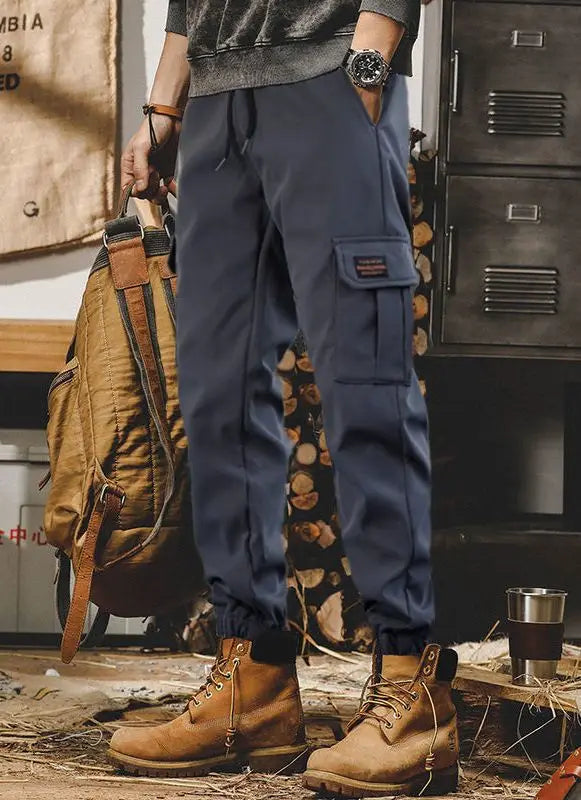 New workwear pants for men, spring and autumn fashion brands, leg binding pants, casual pants, American plus size loose Ha