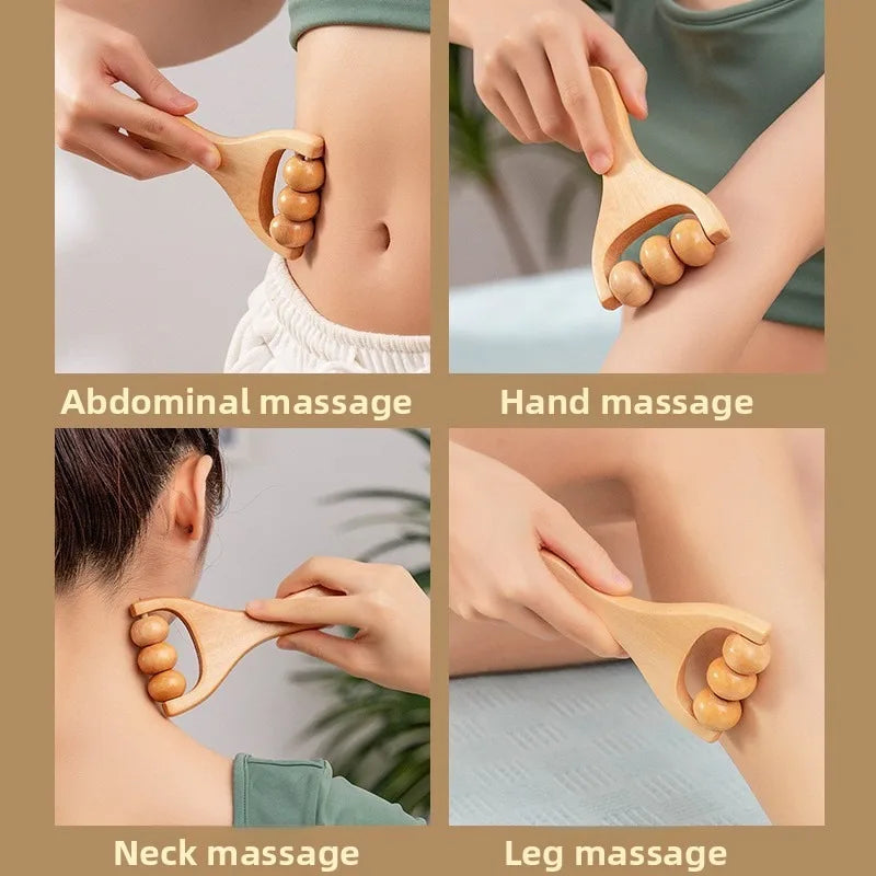 Wooden Face Massage Tools Set Kit Face Sculpting Tool Skin Care Facial Massager Cupping Contouring Facial Roller