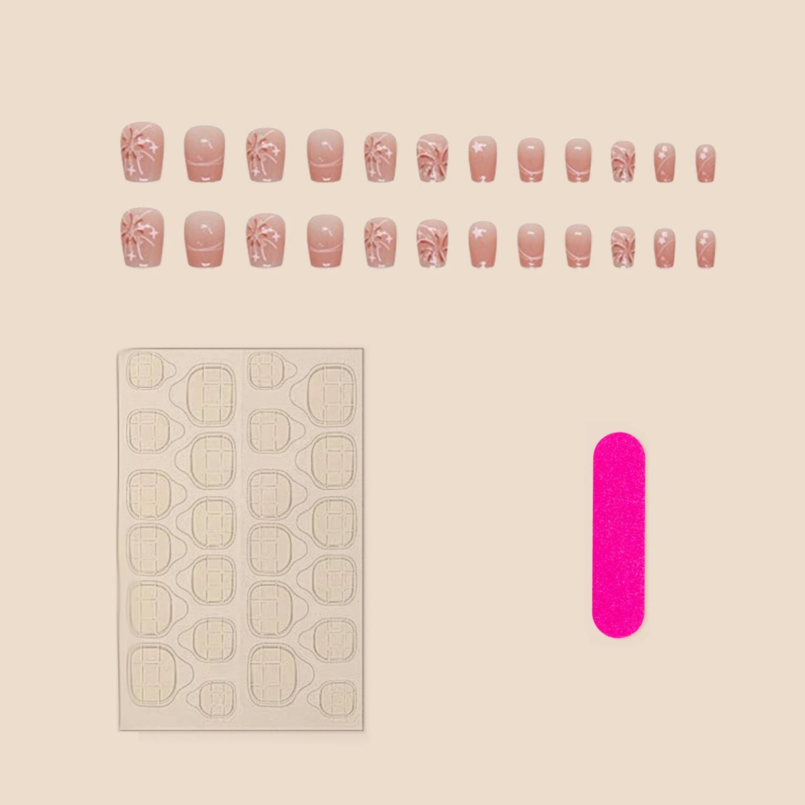 Woman Glittering Press On Nails Short Ballerina Blush False Nails Reusable Nail Tips for Women and Girl Nail Salon at Home
