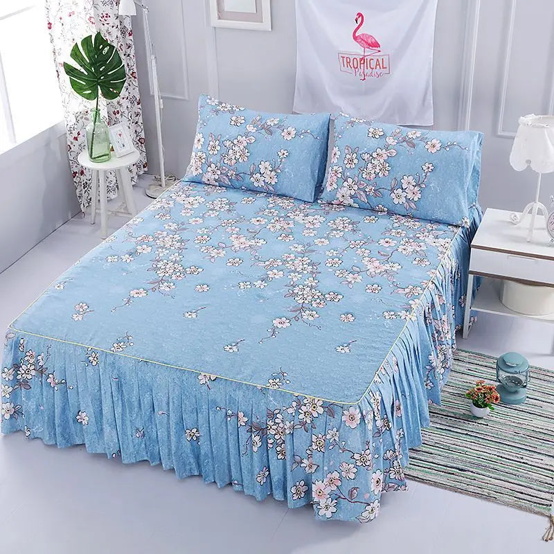 Korean Style Bedspread & Coverlet with Breathable Bed Skirt, Anti-Fade & No Shrinkage Simmons Protective Cover