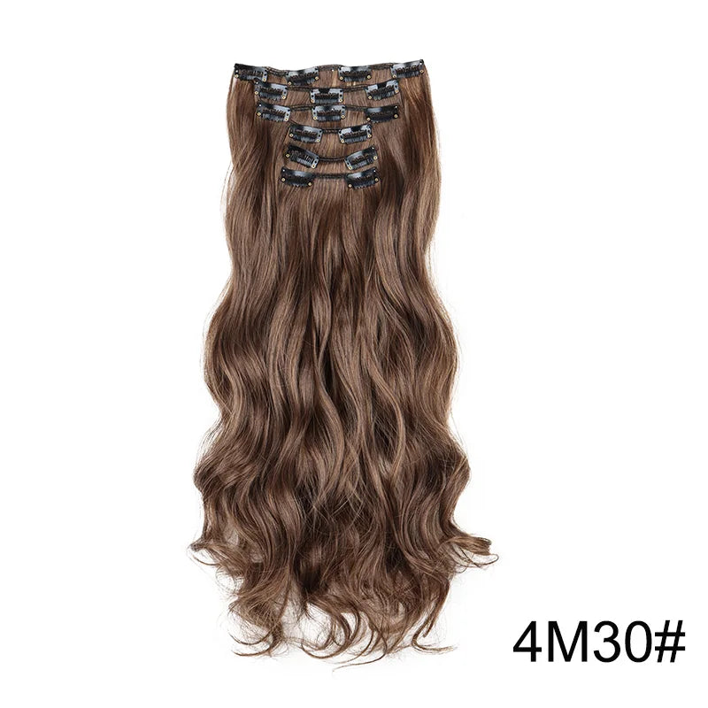 24" Long Curly Clip-In Hair Extensions – Soft, Ombre & Heat-Resistant
