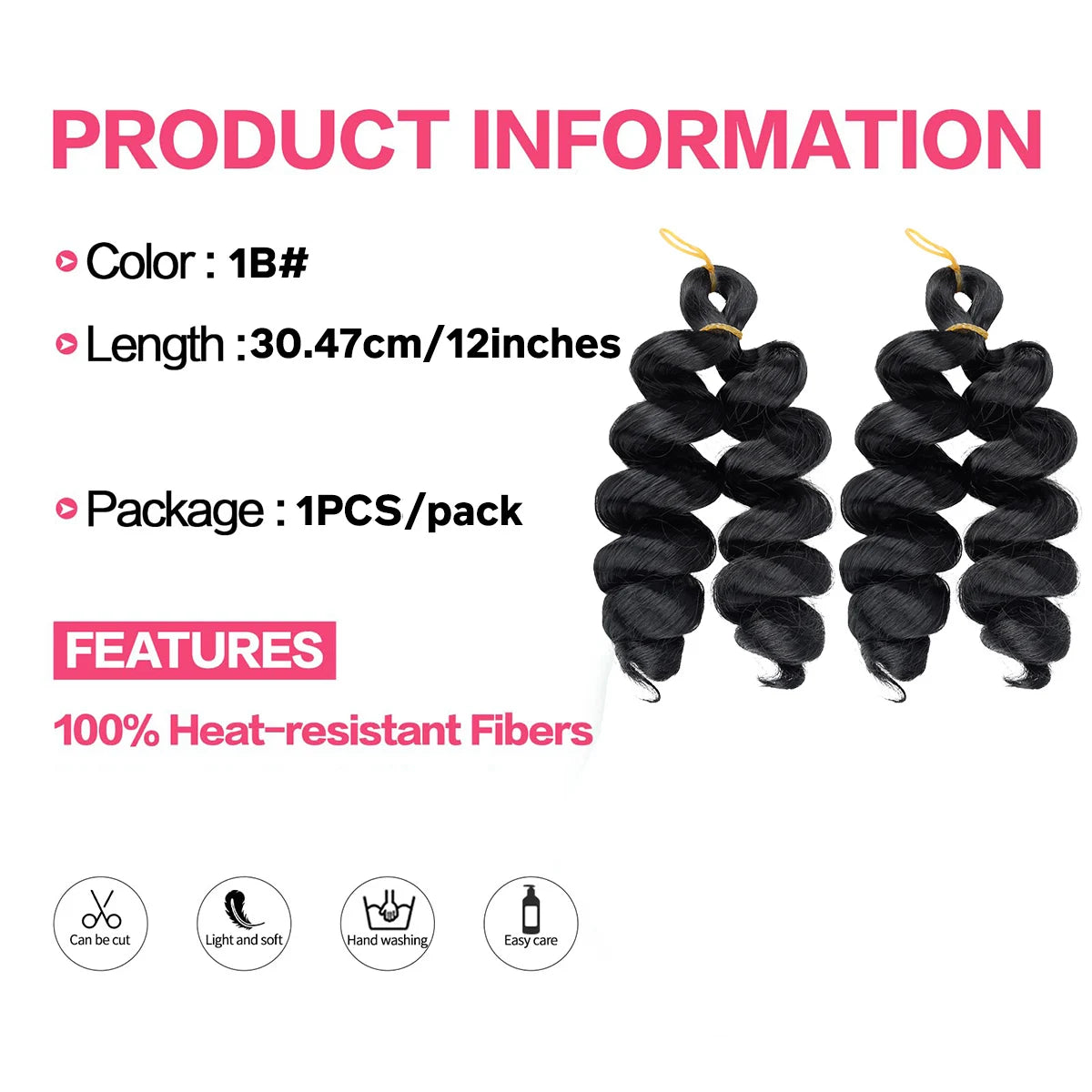 Synthetic Hair Extensions for Boho Braids & Twists French Curl Crochet Braiding wig Ginger Brown Loose Wave Spiral Curl Braiding