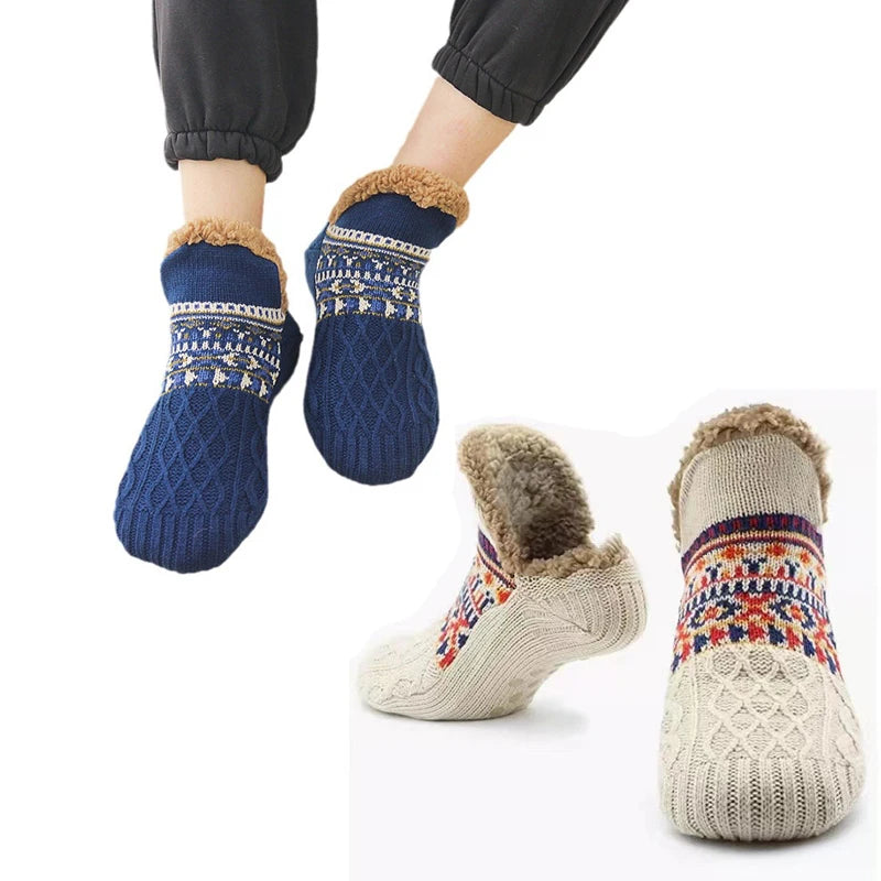 Winter Slippers Socks Woman Warm Thermal Socks for Men Non-Slip Knitted Floor Socks Thick Sleep Carpet Slippers for Home Snow