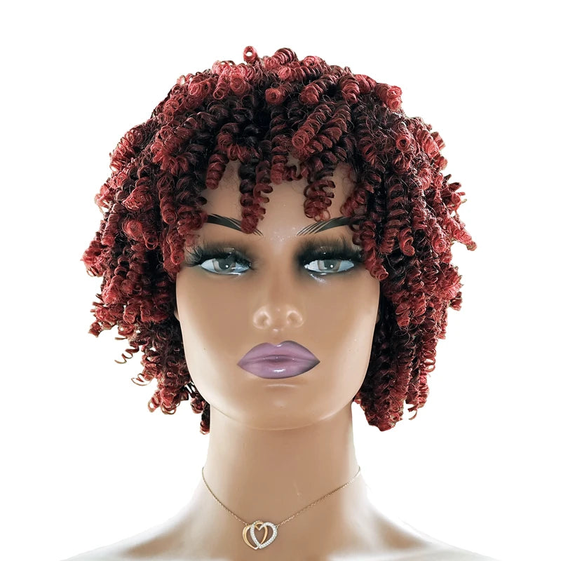 Peluca afro corta rizada con ondas marcadas