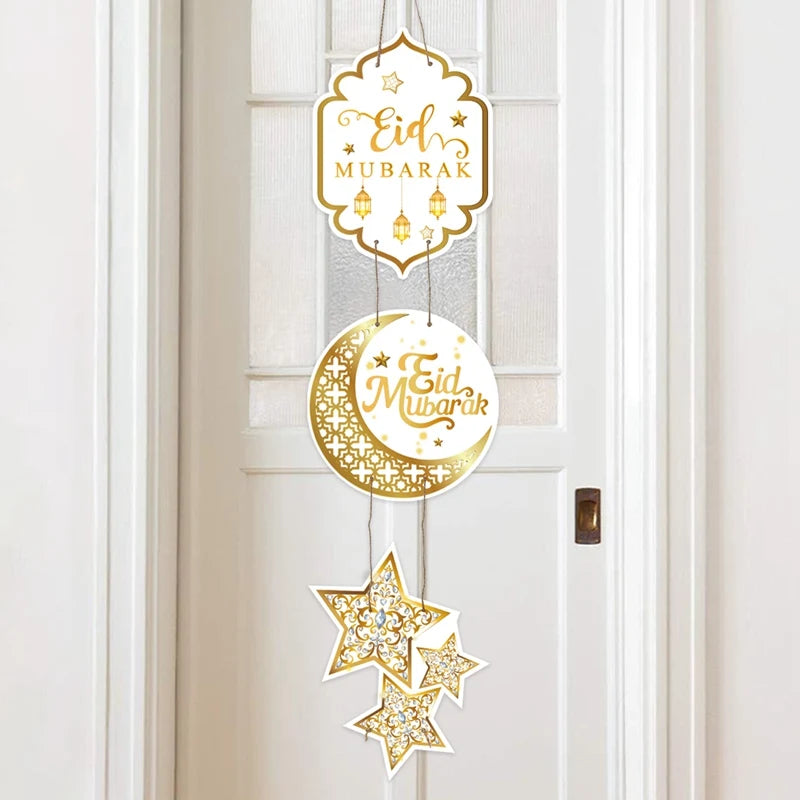 EID Mubarak Decorations Door Hanging Ramadan Decor for Home Door Hanging Ramadan Kareem Islamic Muslim Party Eid Al Adha