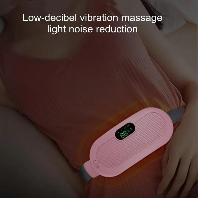 Almohadilla térmica menstrual, almohadilla térmica eléctrica de viaje para el estómago, cinturón térmico ajustable con pantalla digital, 4 modos de masaje por vibración