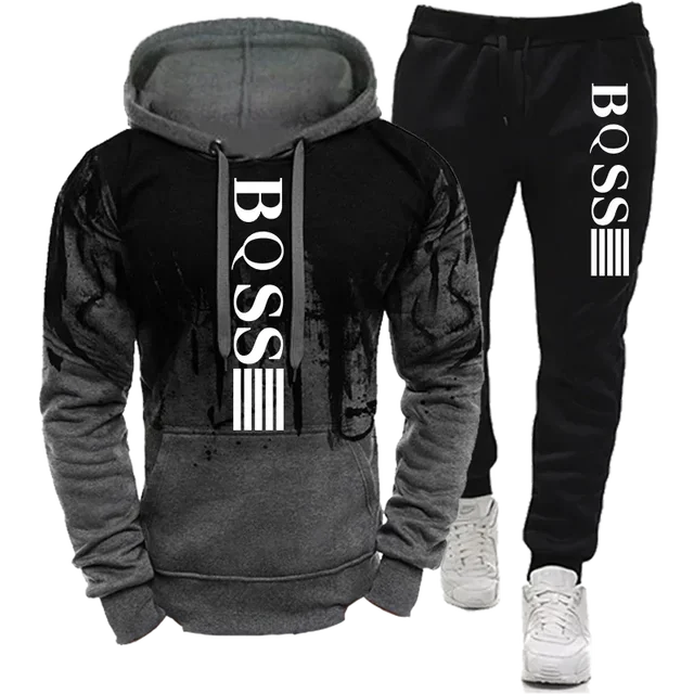 Men's Hoodies for Men Clothing Splash Ink Sweatshirt Suit Man Tracksuit Pant Sets New in Hoodies & Sweatshirts Sports Suits Set