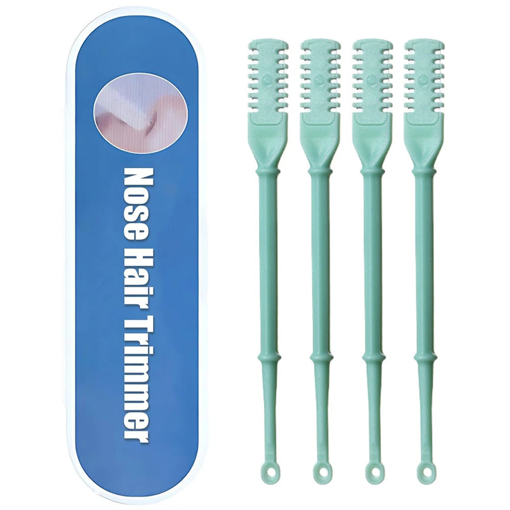 4Pcs Nasal Hair Cutter Nose Hair Trimmer 2-in-1 Manual Nostril Hair Removal Tool Double Sided Blade Hair Removal Accessory