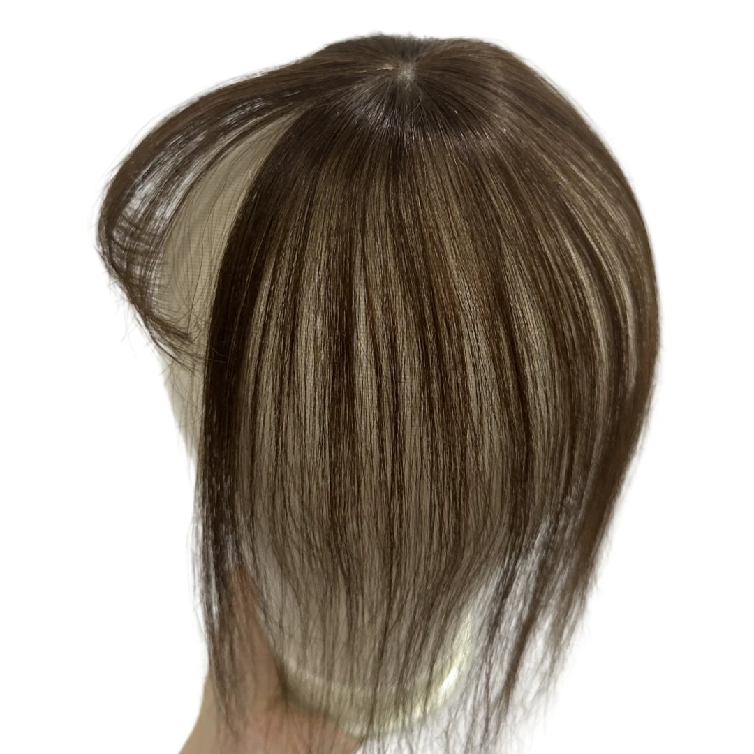 Light Thin Human Hair Bangs 360 Cover Grey Hair with 3D Air Bangs Invisible Brazilian Non-remy Hair 1 Clip in Hair Extensions
