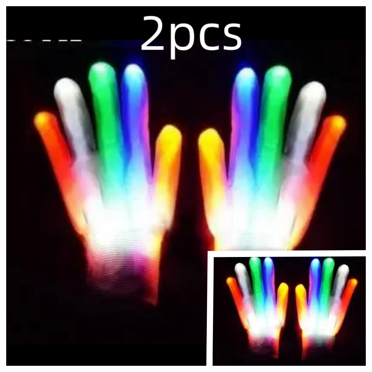 LED Gloves Neon Guantes Glowing Halloween Party Light Props Luminous Flashing Skull Gloves Stage Costume Supplies