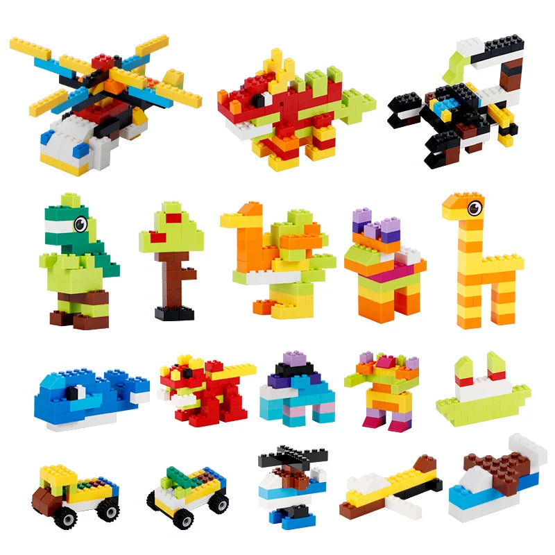 300/1000 DIY creative building blocks bulk set Urban Classic building blocks Assembled birthday gift children's educational toys