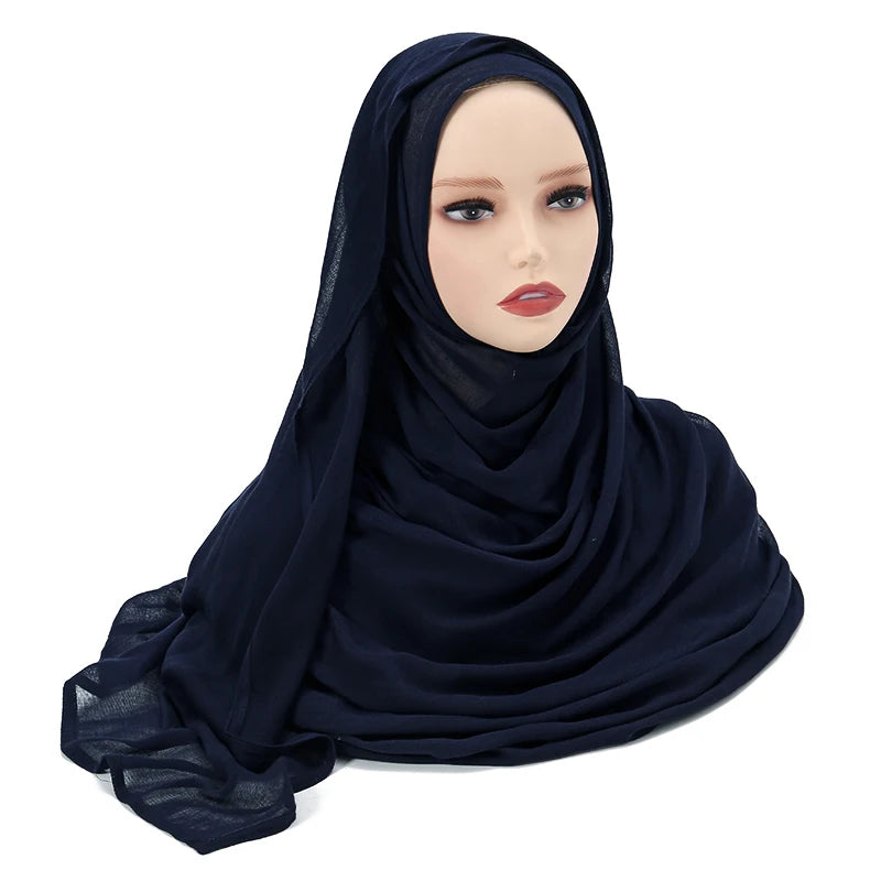 Hijabs musulmanes para mujer, pañuelos finos lisos, chales para mujer musulmana, pañuelo suave de viscosa y rayón, turbante islámico, diadema de 200x85cm