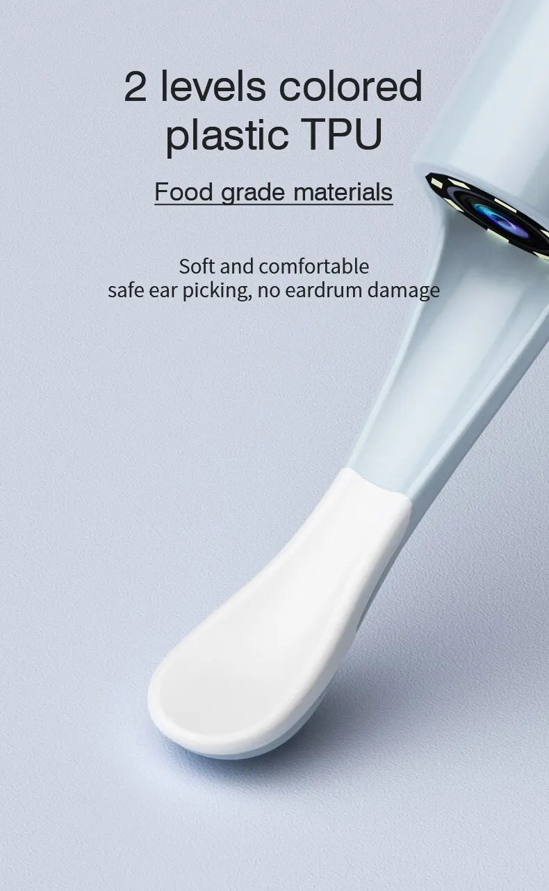 Wireless Visual Ear Endoscope Camera Ear Cleaning Tools Spoon Safe Silicone Earpick 5MP Camera Ear Wax Remover Luminous Otoscope