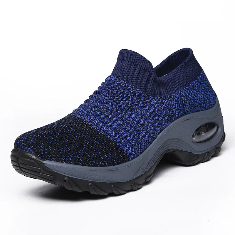 Zapatillas deportivas de mujer, moda de verano, color negro, informales, de malla transpirable, ligeras, con cámara de aire, antideslizantes, para correr