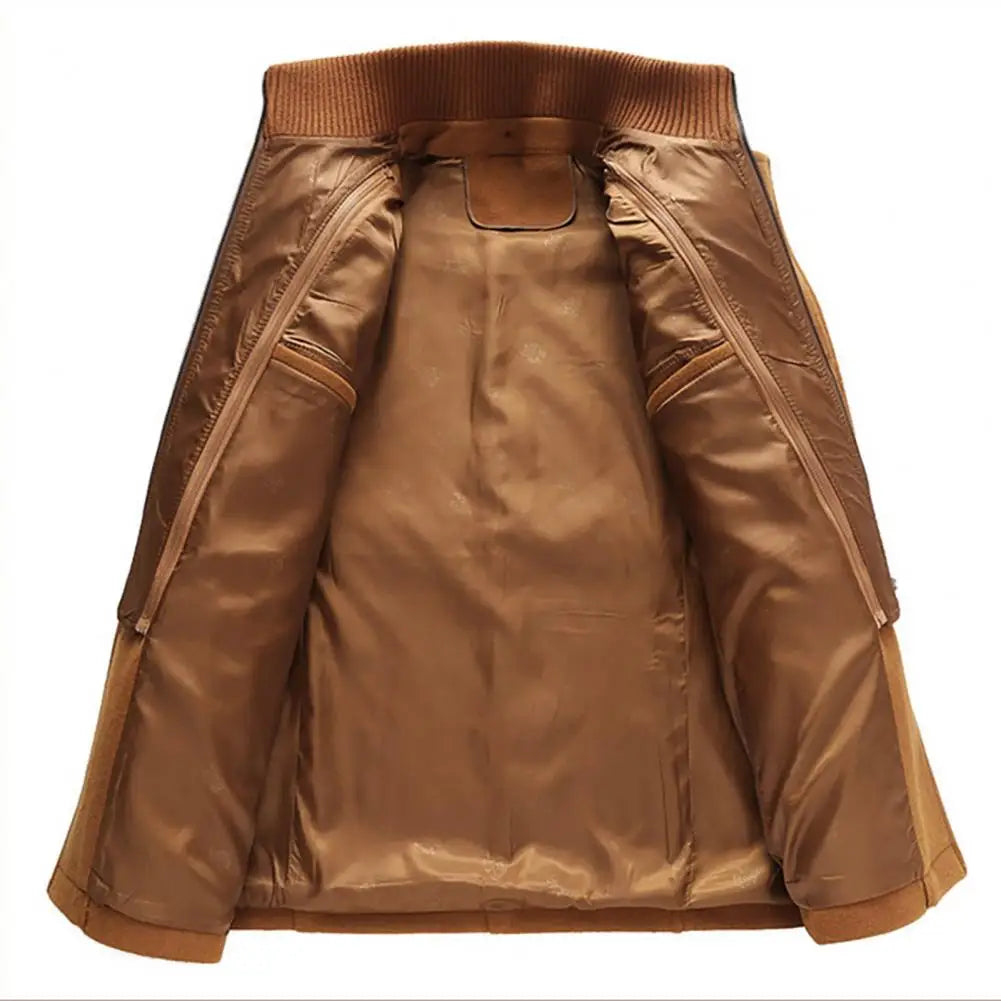 Herrejakke i ull med stående krage