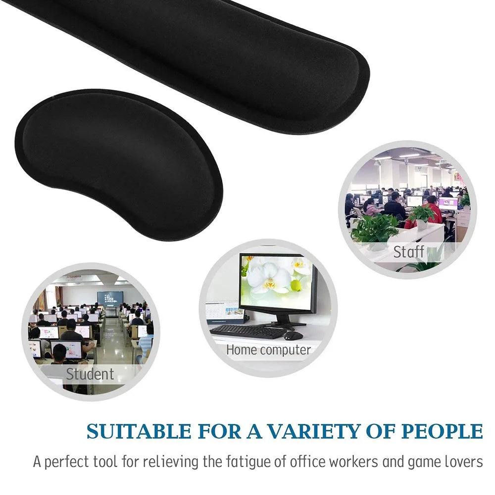 Wrist Rest Mouse & Keyboard Pad with Non-Slip Base Wrist Rest Pad Ergonomic Mousepad For Typist Office Gaming PC Laptop Computer