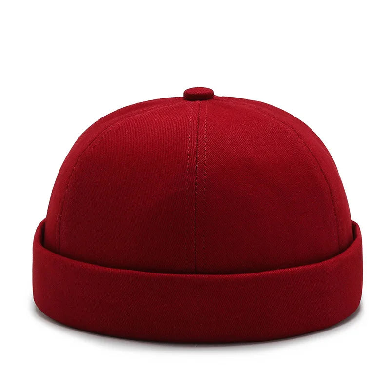 Vintage Palm Embroidery Beanie Hats Men's Docker Cap Spring Landlord Hat Unisex Hip Hop Brimless Hat Adjustable Bonnet Beanies