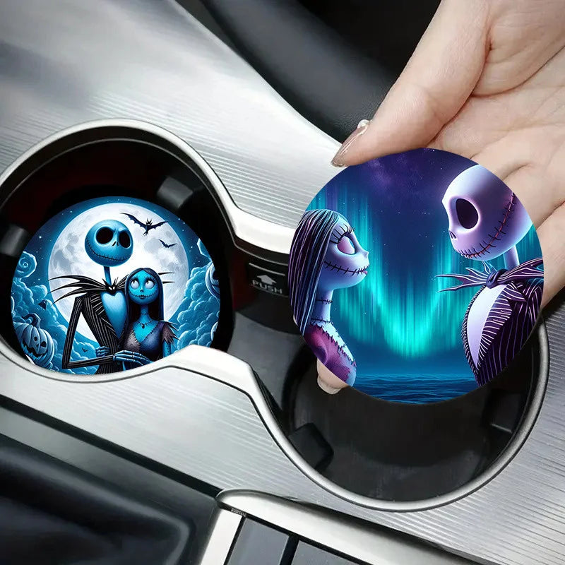 2Pcs Car Coaster Cartoon Non-Slip Coasters Acrylic Coasters Car Interior Accessories Kitchen & Household Products Birthday