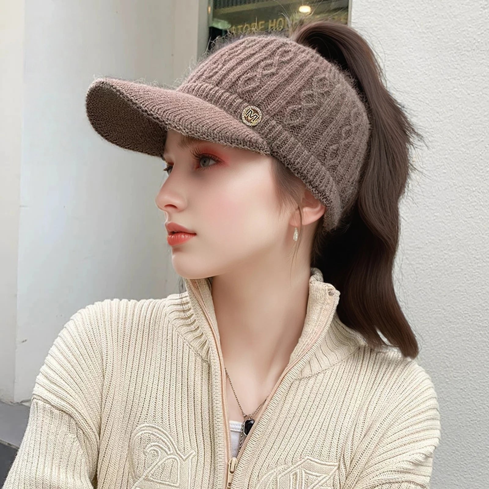 Women’s Ponytail Knit Hat