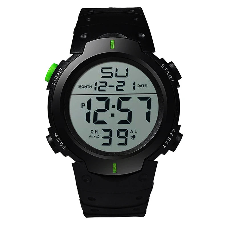 Montre électronique de sport pour homme, étanche, lumineuse, multifonction, pour le fitness en plein air, grand écran