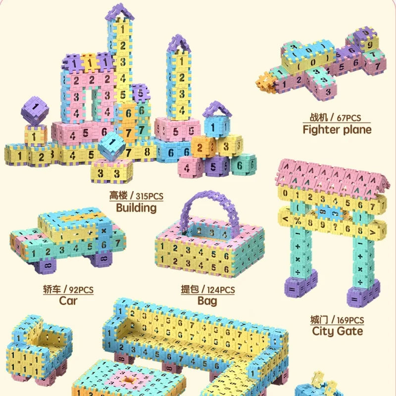 Blocs de construction emboîtables pour enfants, jouet amusant et éducatif, ensemble de construction pour compétences, jouets éducatifs, cadeau, puzzle numérique à faire soi-même