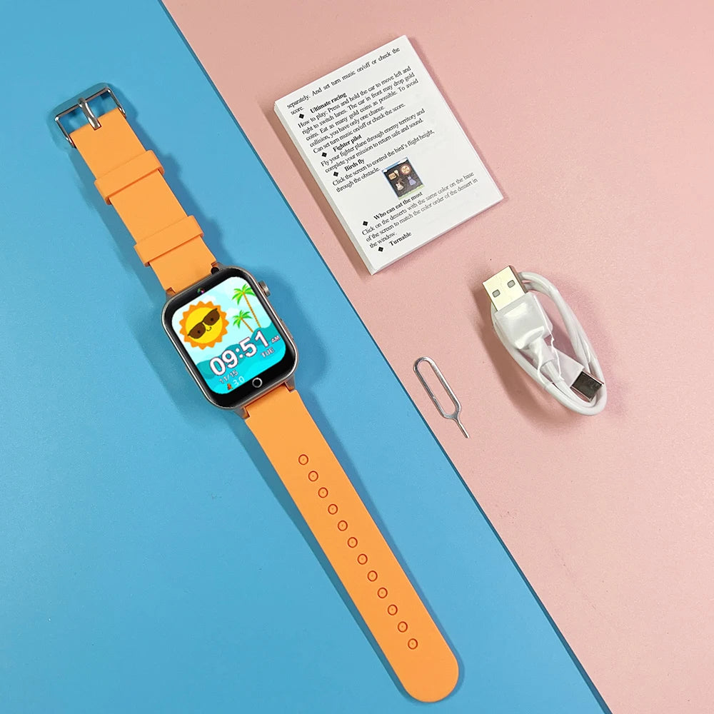 Kids Smart Watch 26 Games Touch Screen Camera Pedometer Video Music MP3 Alarm Clock Audiobooks Habit Track Children Toys Gifts
