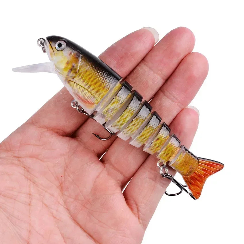 1pcs/Winter fishing gear Bionic Multi-section Swim hard bait  Artificial Wobbler Trolling pike carp crank lure