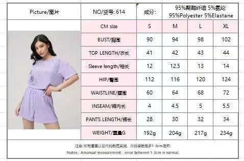 Pajama Set Women Two Piece Sets Round Neck Short Sleeve Casual Loose Tops Lounge Shorts Pants Elastic Waist Solid Work Summer