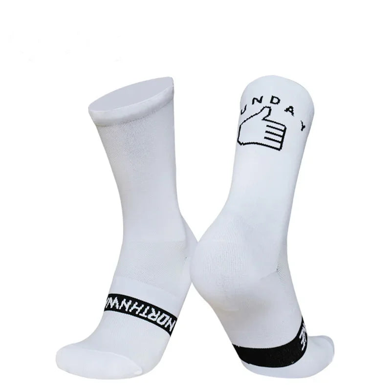 Deporte Correr Lunes Calcetines Nuevo Domingo Transpirable Ciclismo Calcetines de Ciclismo de Carretera para Hombres Mujeres calcetines ciclismo