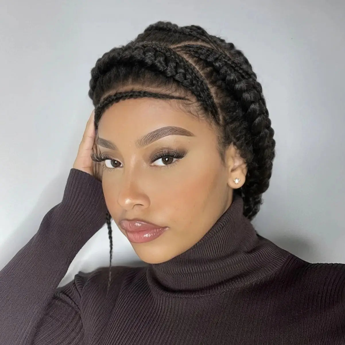 12" Full Lace Zigzag Braided Bob Wig