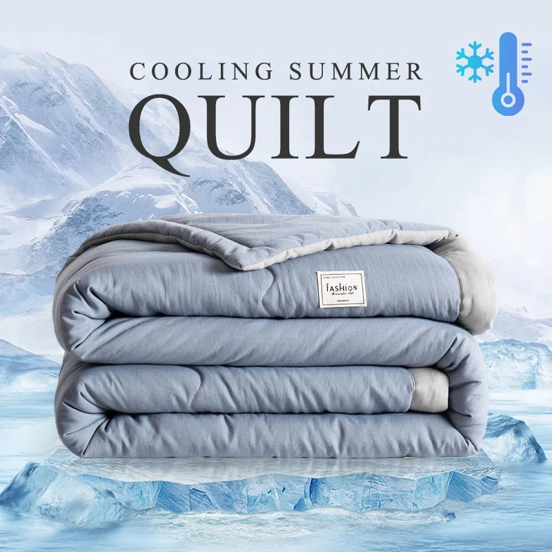 New Japanese polyester cotton quilted summer quilt skin-friendly washable light luxury style solid color lightweight