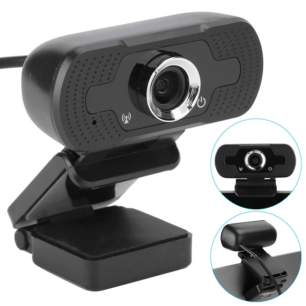 Camera with Microphone Webcam with Camera Webcam Computer Camera with Microphone for PC Laptop Desktop Video Call W8 1080P Black