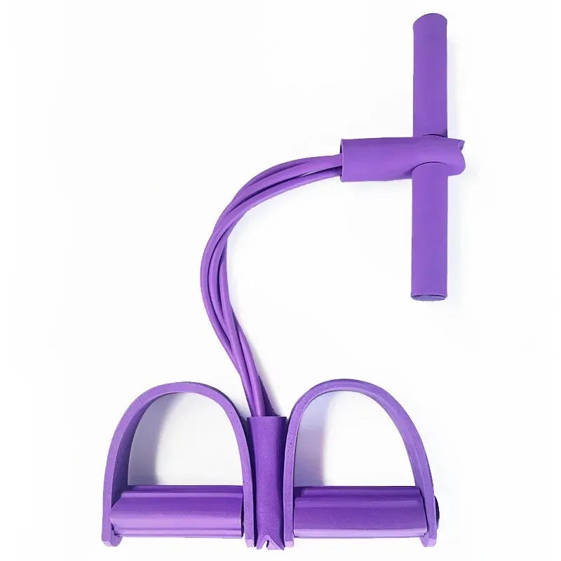Tensor de pedales de cuatro tubos, equipo de fitness multifuncional para el hogar, banda elástica de fortalecimiento abdominal para yoga, cuerda de tensión