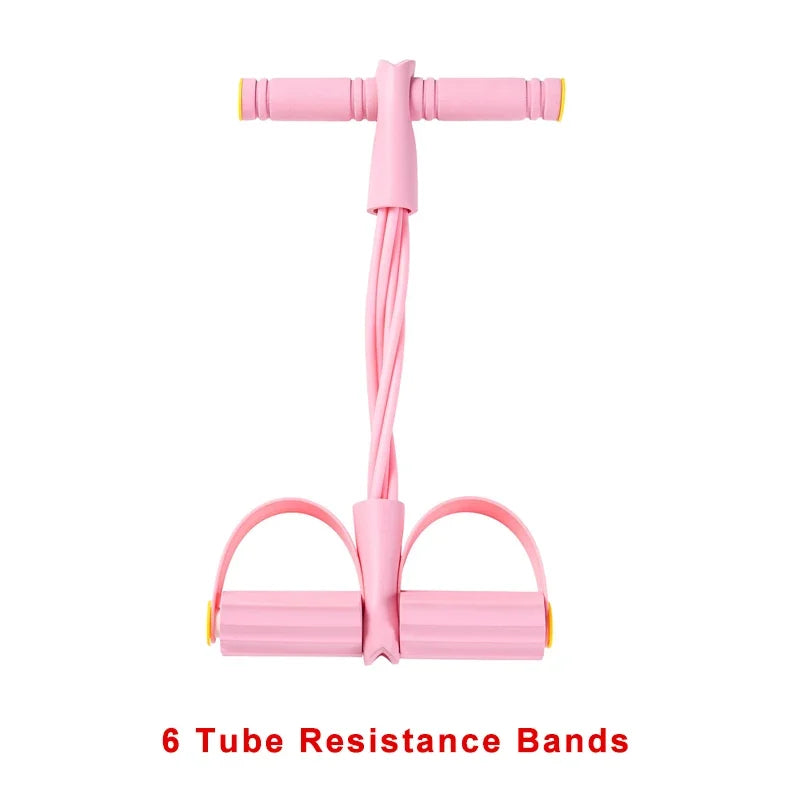 Tensor de banda de resistencia de 4 niveles con asas antideslizantes - Equipo de fitness para el hogar para entrenamiento de músculos abdominales Yoga abdominal