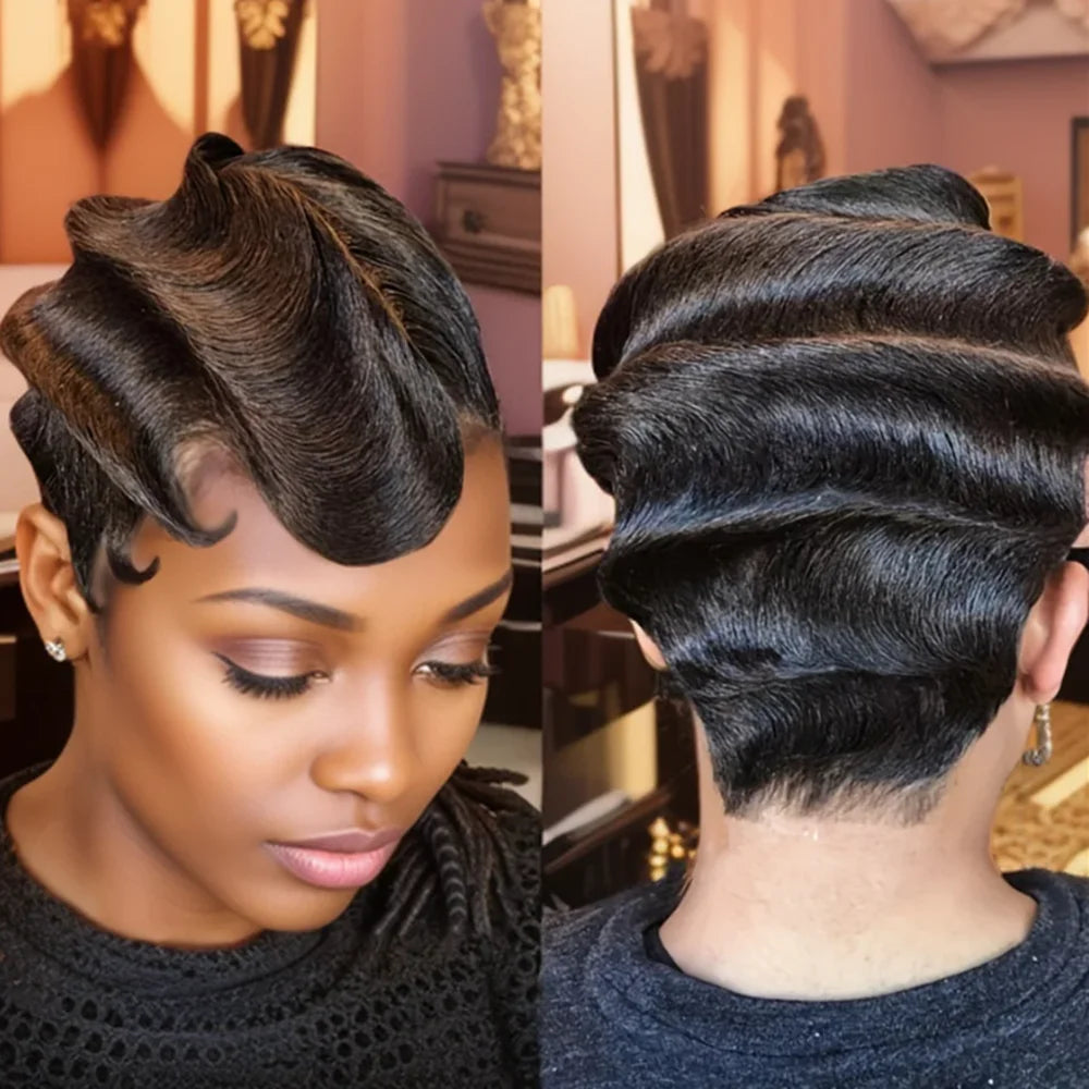 Finger Wave Pixie Wig