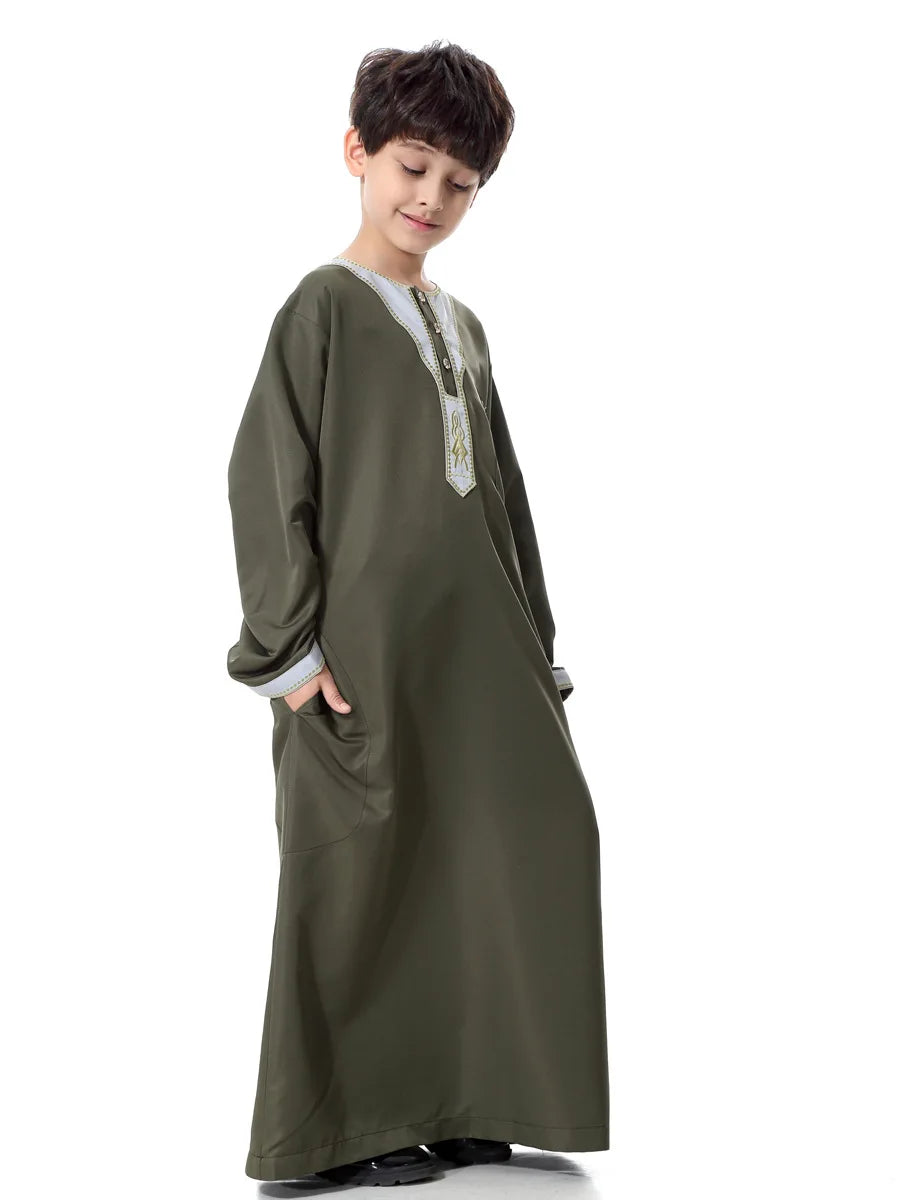 2025 Fashion Muslim Teenager Clothing Islam Men Summer Winter Eid Ramadan Prayer High Quality Elengance Party Boy's Robe Caftan
