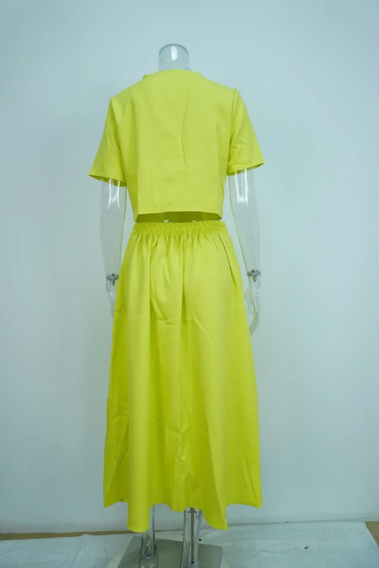 Spring Summer New Women's Clothing Elegant Solid Color Casual Short Top Single Breasted Skirt Fashion Set