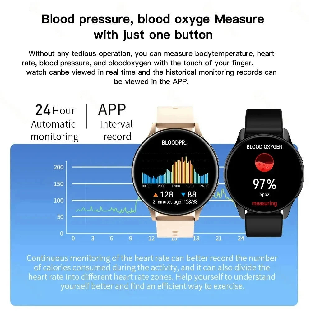 LIGE New Smart Watch Wireless Charging Smartwatch Bluetooth Calls Watches Men Women Fitness Bracelet Custom Watch Face +Box