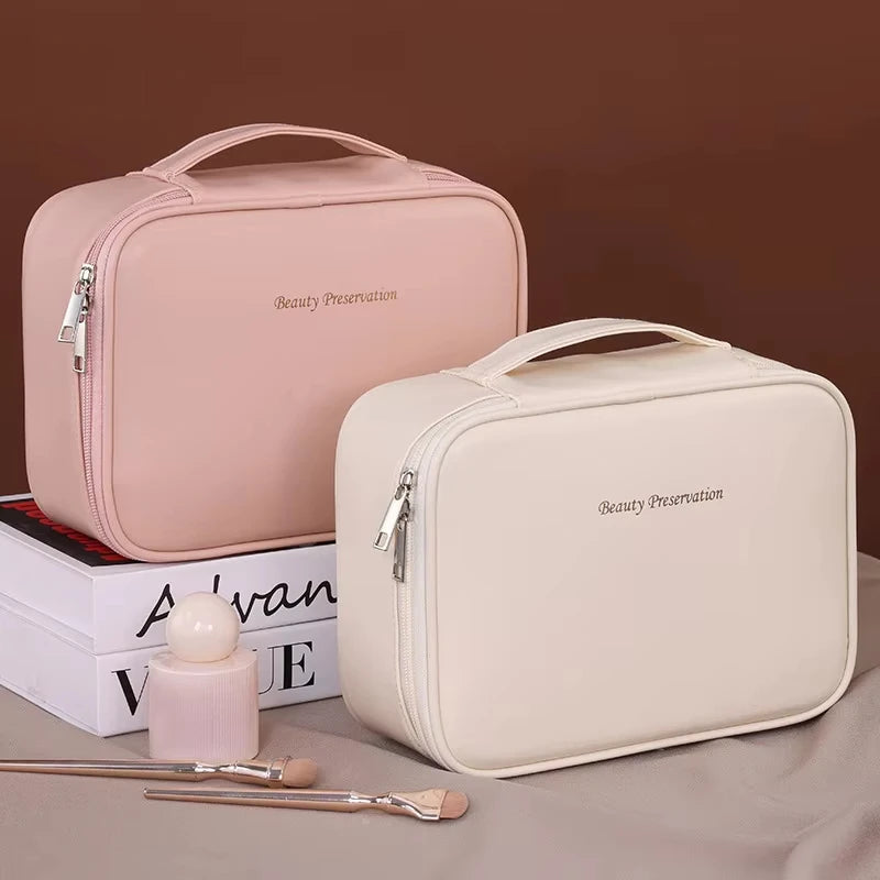 Women's Makeup Bag Large Capacity Double Layer Cosmetic Bag Waterproof Toiletry Pouch Cosmetics Organizer Travel Essentials