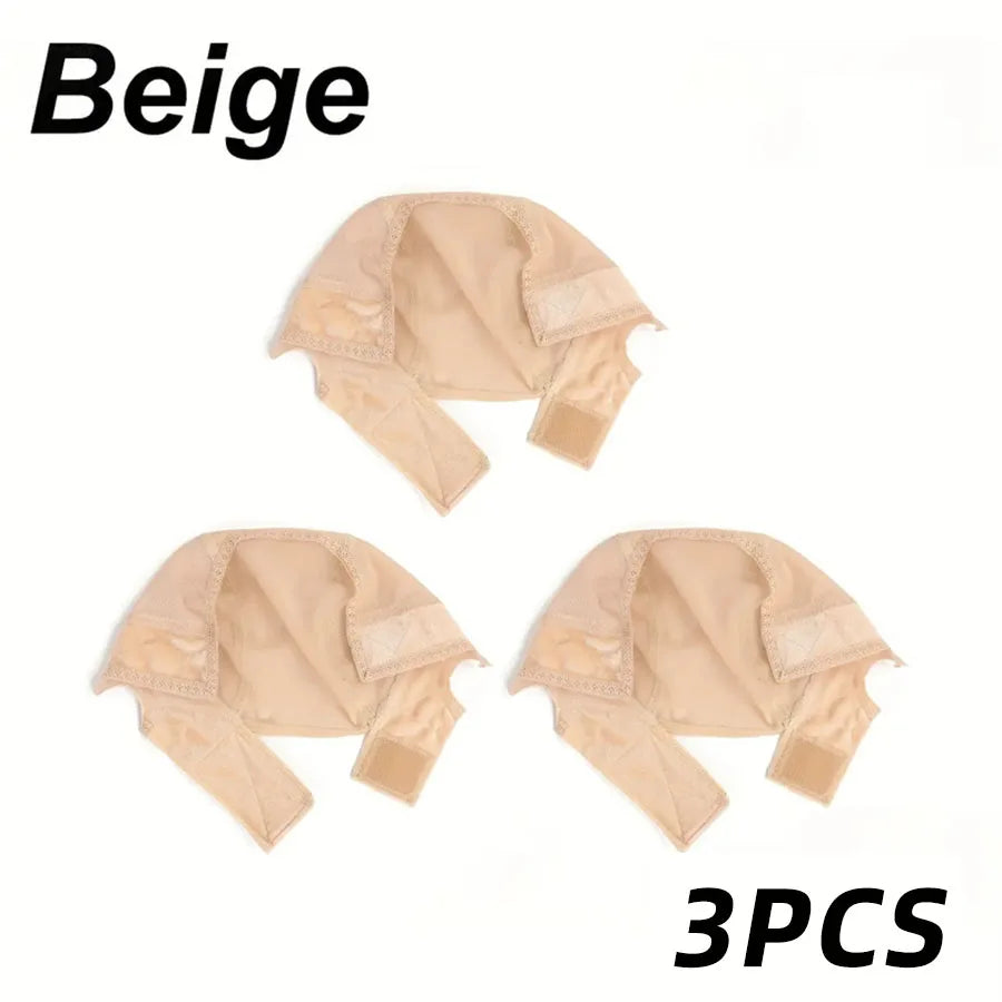 Gorro de peluca con diadema para mujer, gorro de peluca de encaje HD para hacer pelucas, gorros de peluca en forma de U con agarre de terciopelo ajustable para usar peluca, redecilla color nude