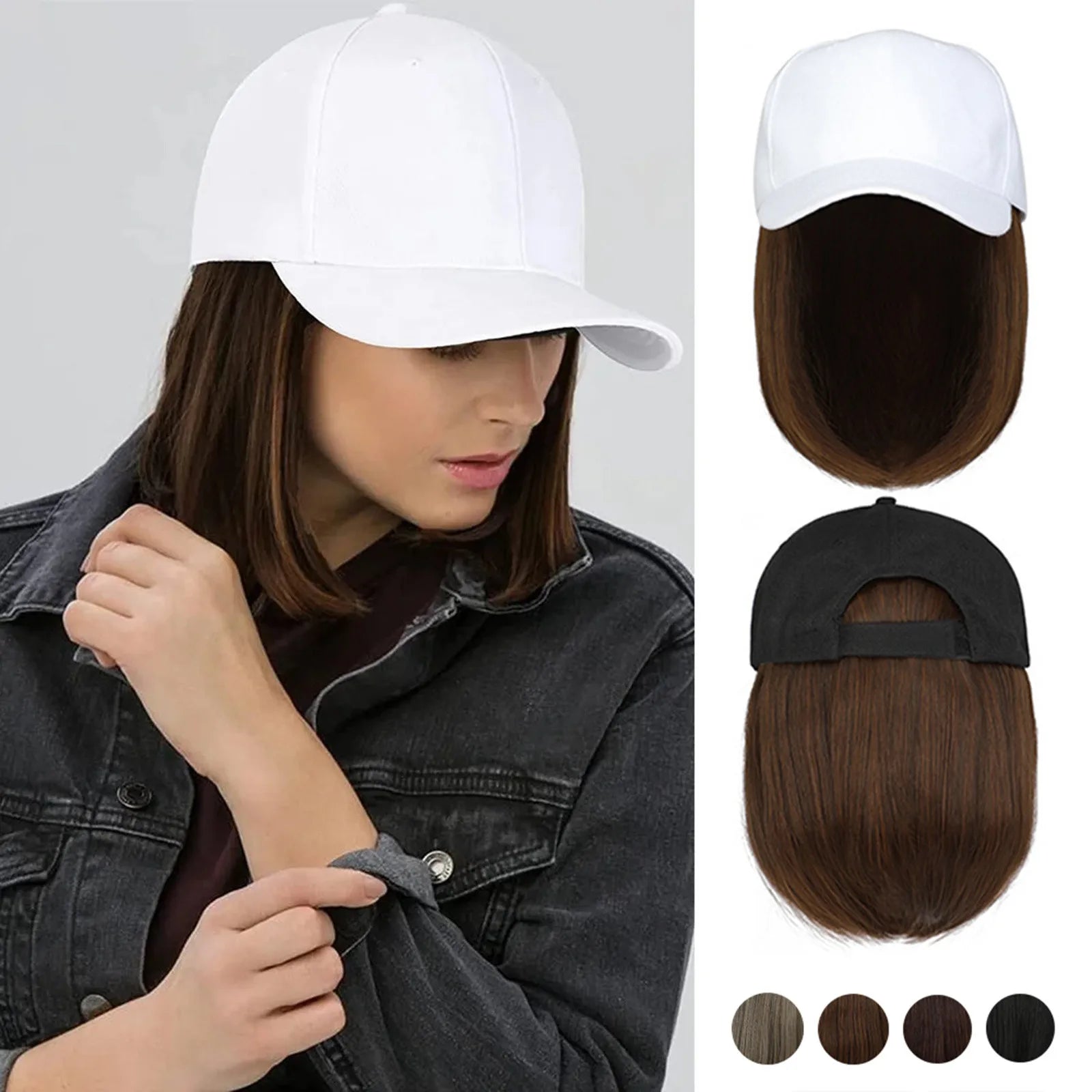 Synthetic Baseball Cap Wig